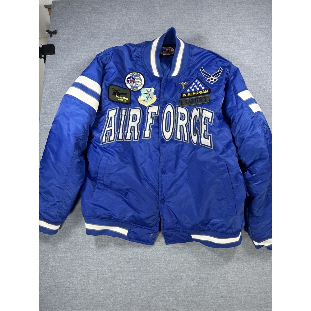 JWM Wholesale Air Force Blue Varsity Jacket Patches Men's Medium